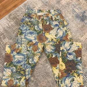 Vintage Kenzo floral printed high waisted jeans